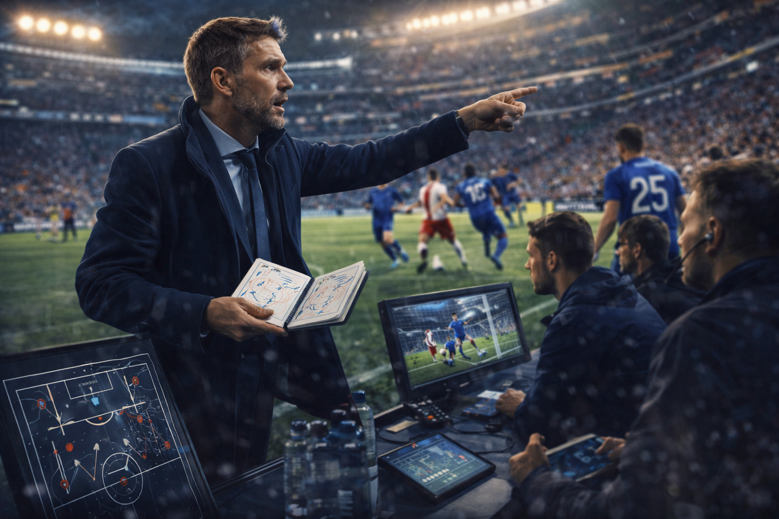 Huấn luyện viên chỉ đạo chiến thuật trên sân